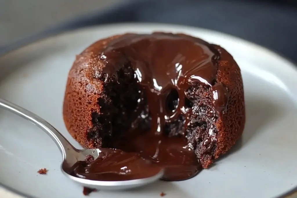 Decadent chocolate lava cake recipe with a molten center.