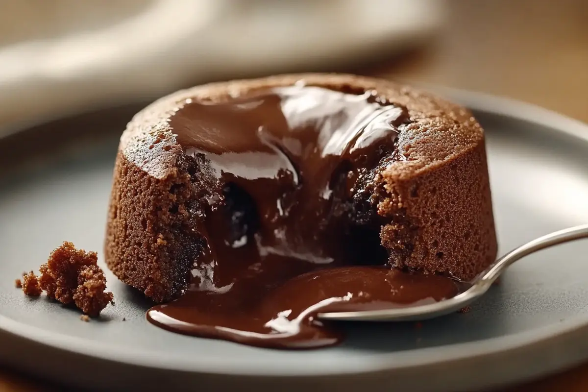 Decadent chocolate lava cake recipe with a molten center.