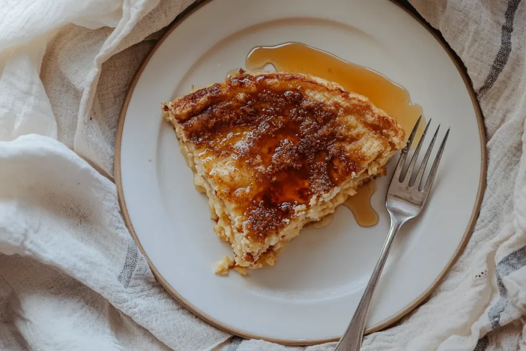 Delicious French Toast Casserole ready to serve.
