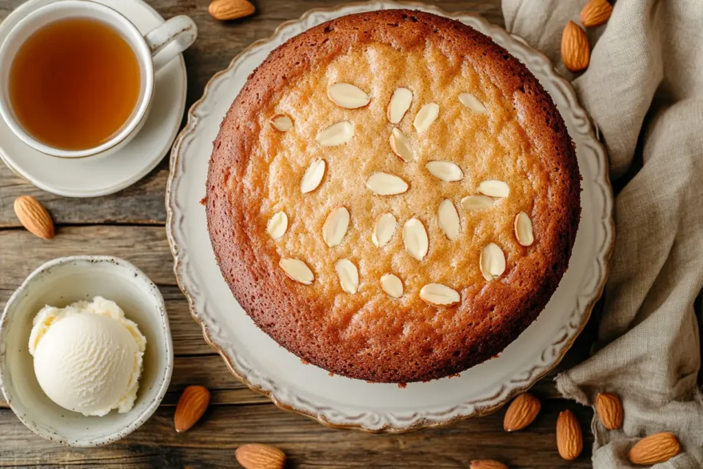Delicious almond nut cake recipe, showcasing the nutty texture