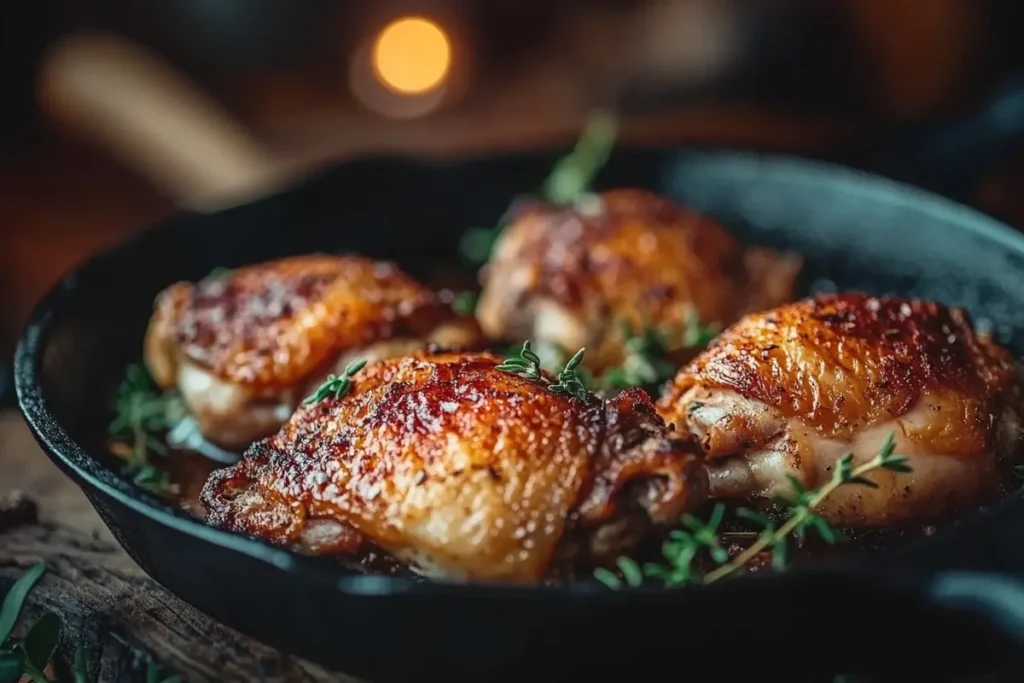 Delicious baked chicken thigh recipe.