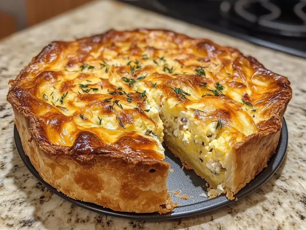 Easy quiche recipe served on a plate