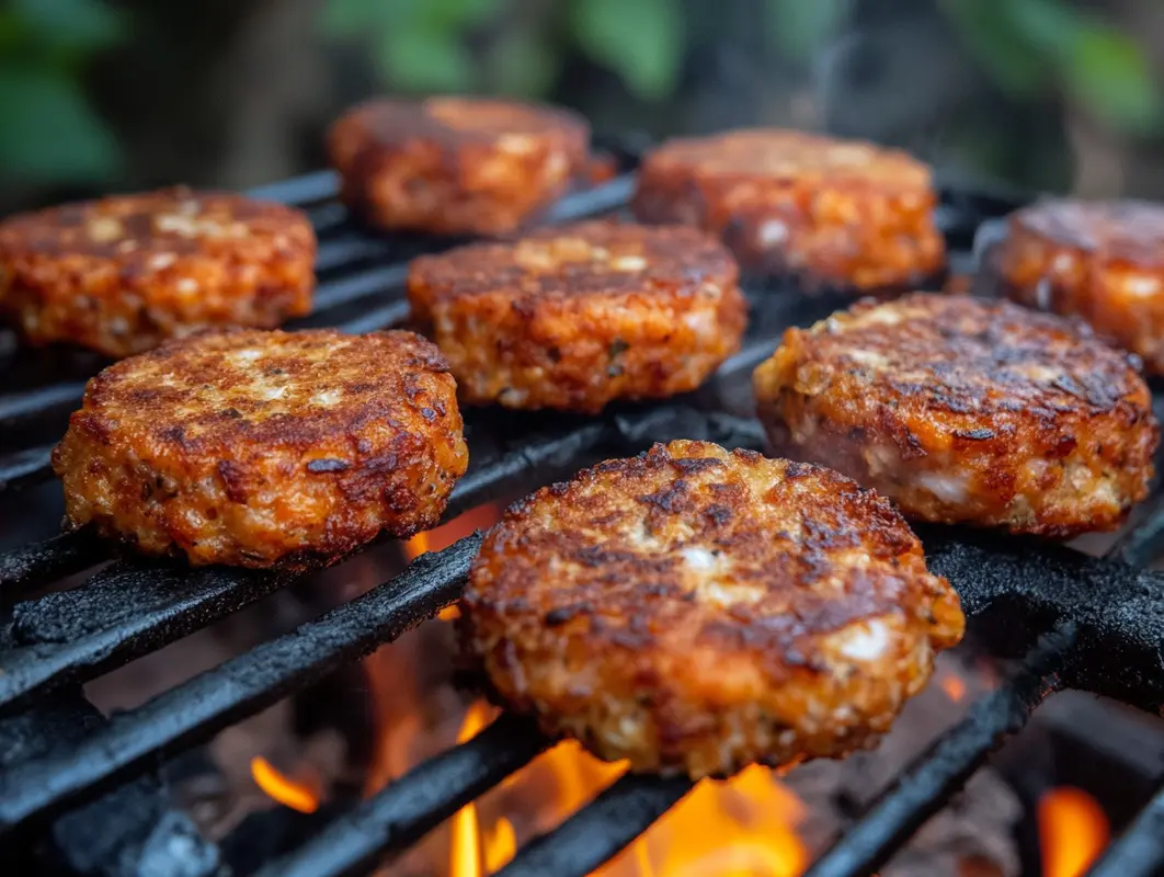 Old fashioned salmon patties recipe on a plate.